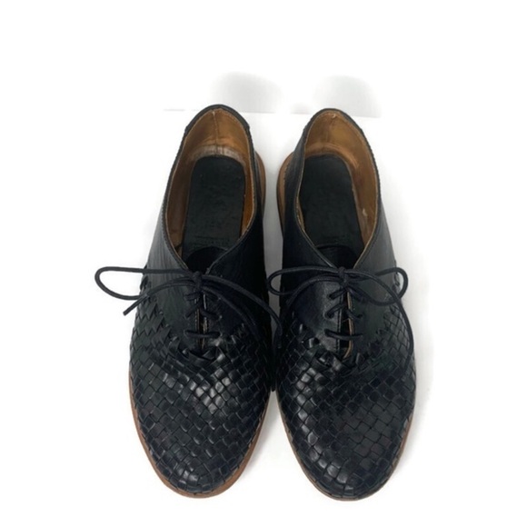 Will Leather Goods Black Woven Oxfords ANTHROPOLOGIE Shoes Sz 6.5 main image 4